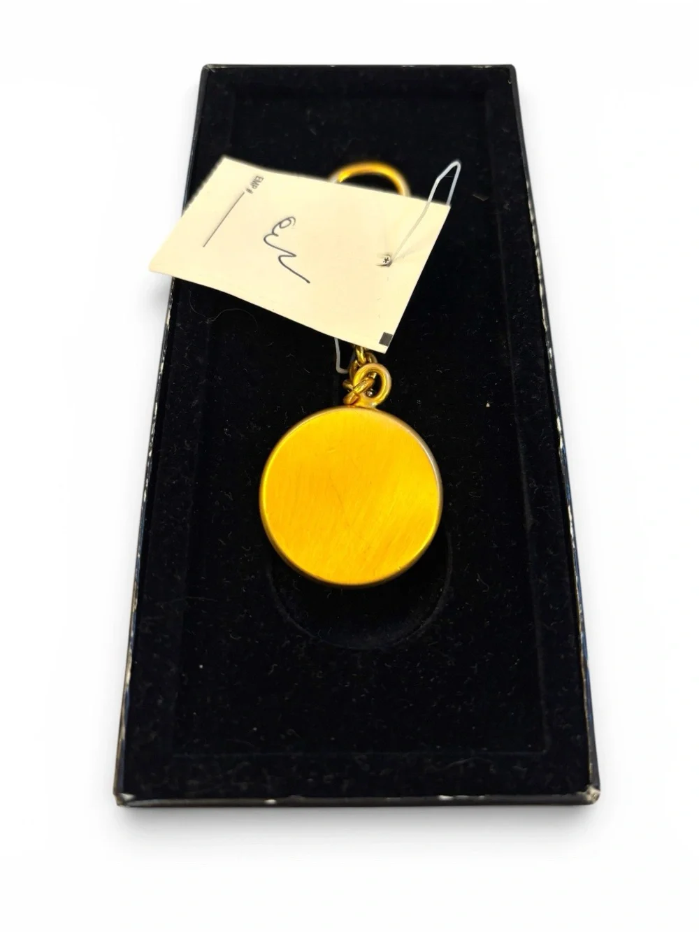 Vintage gold-tone double-headed Janus medallion keychain
